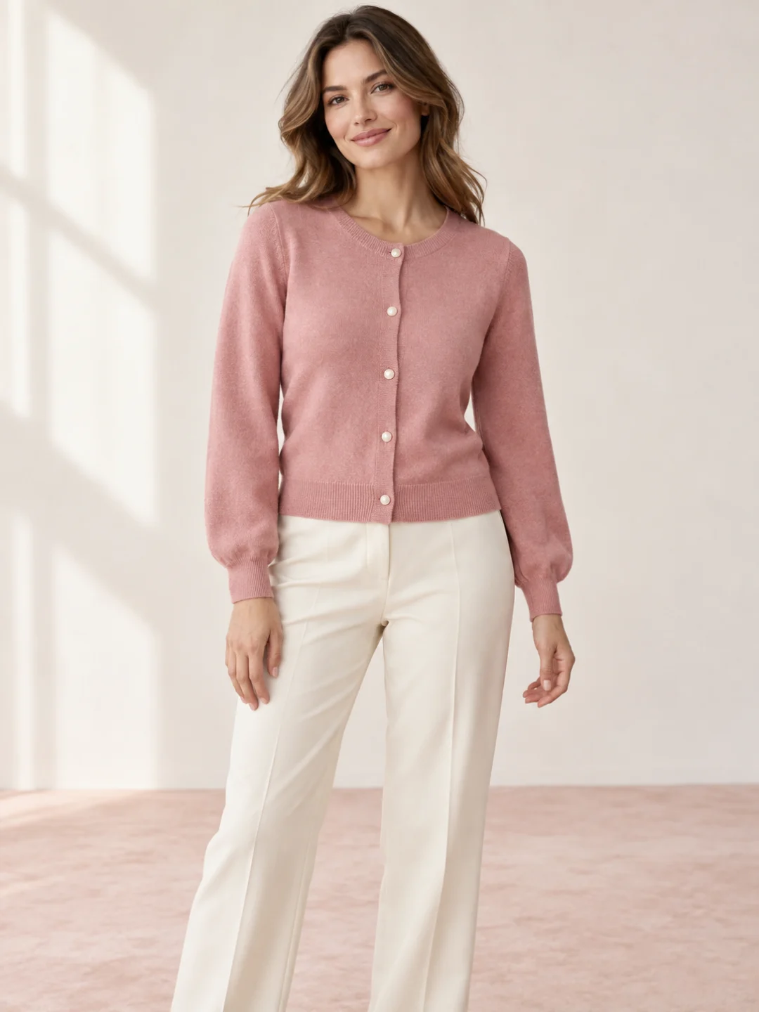 Różowy kardigan Rose — produkt pokazowy